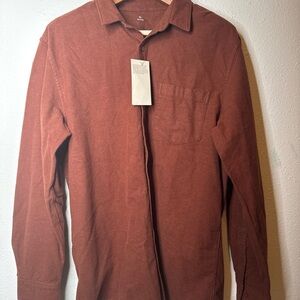 New Muji  Flannel Pocket Shirt Men's Rust Burnt Orange  100% Cotton XL